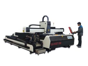 mini mesin pemotong laser kuasa tinggi, peralatan memotong serat laser dengan meja pertukaran